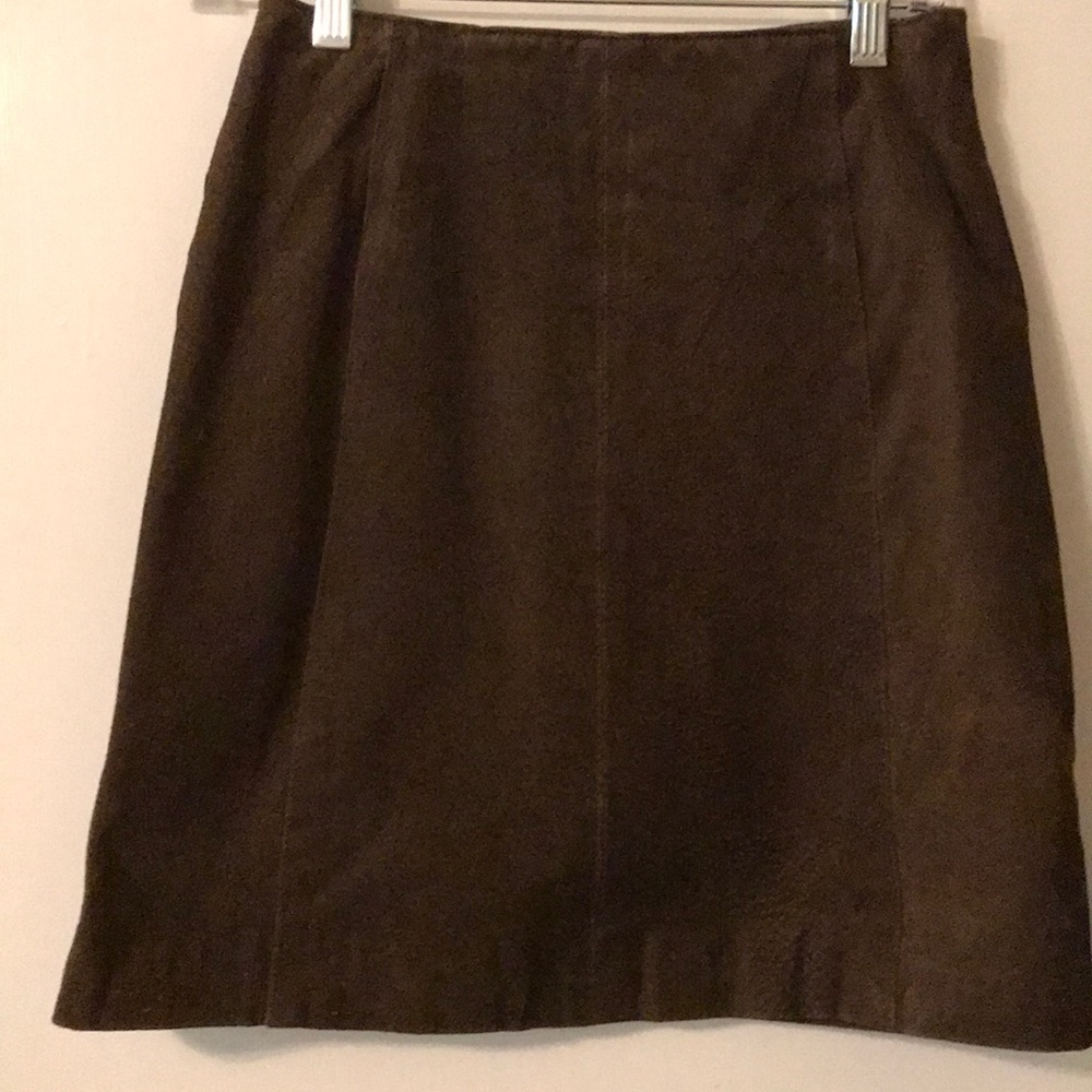 Brown Suede Mini Skirt